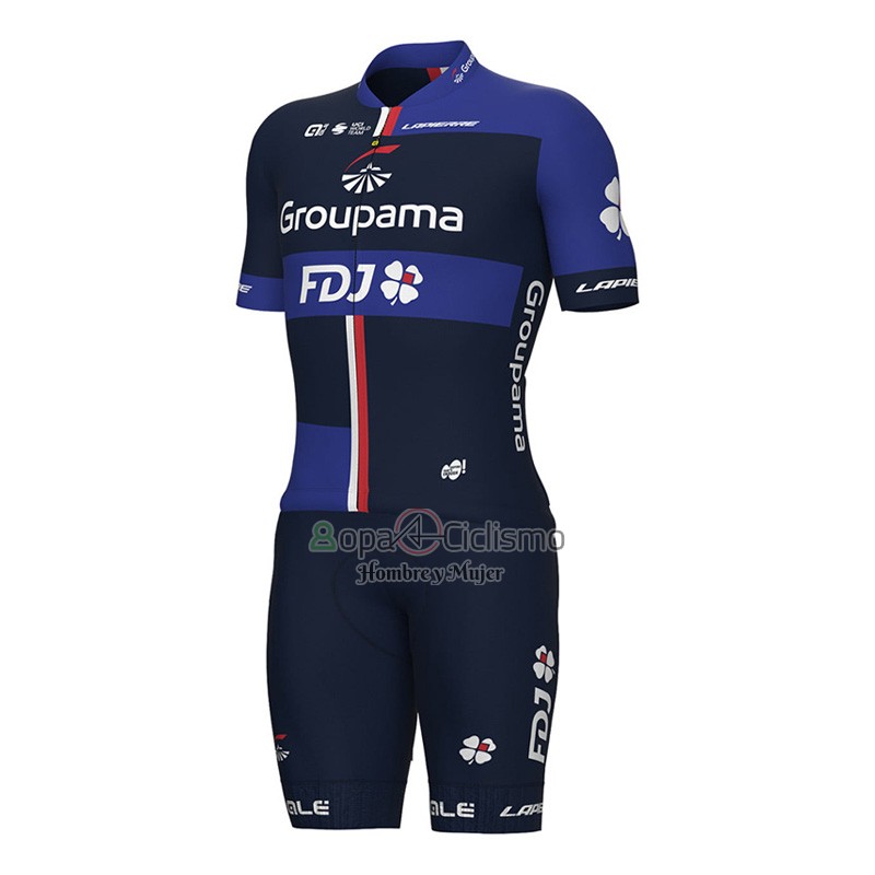 Groupama FDJ Ropa Ciclismo Culotte Corto 2023 Mangas Cortas Violeta
